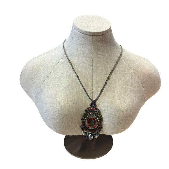 Ayala Bar Grey/Green/Brown Necklace - Picture 1 of 3